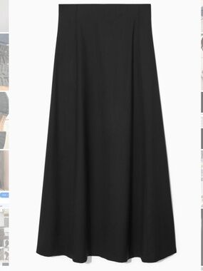 COS Black Wool Maxi Skirt in Size 6